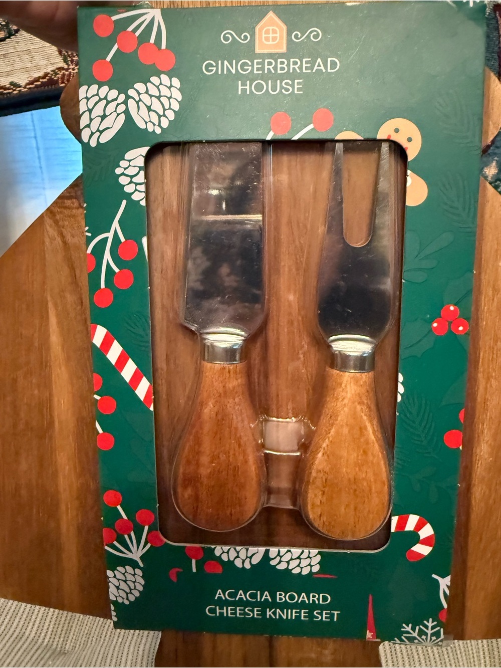 Acacia Board Cheese Knife Set - Brown - Picture 9 of 11